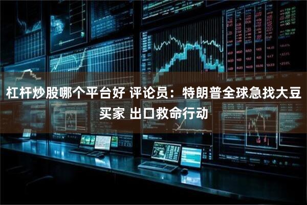 杠杆炒股哪个平台好 评论员：特朗普全球急找大豆买家 出口救命行动
