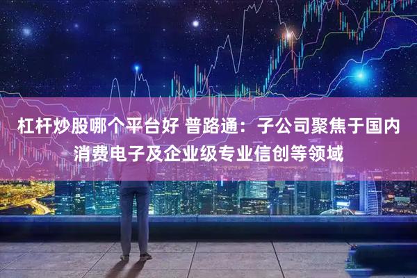 杠杆炒股哪个平台好 普路通：子公司聚焦于国内消费电子及企业级专业信创等领域